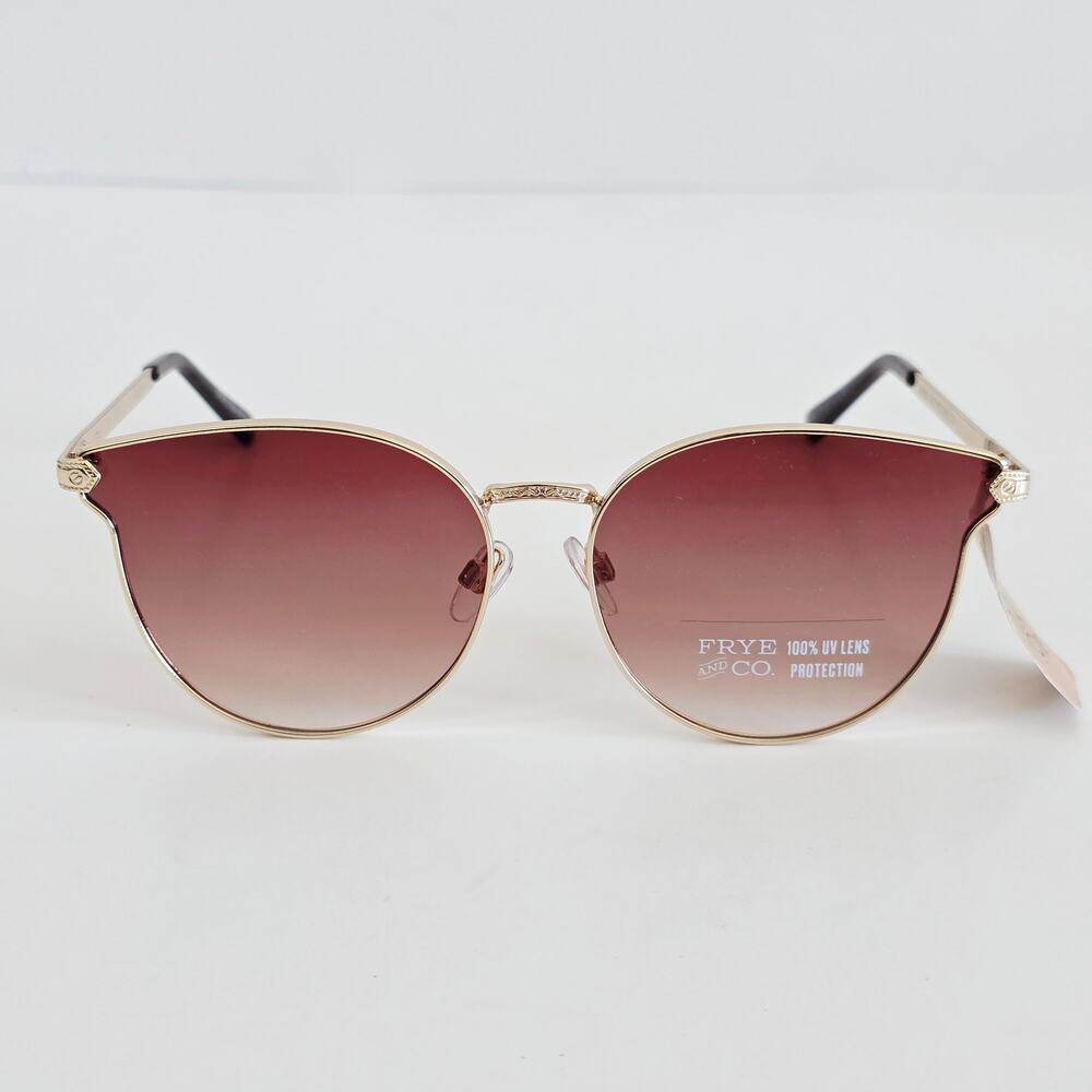 Women's Gold Frame Sunglasses with Brown Gradient Lenses